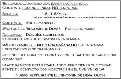 Se busca CAMARERO
