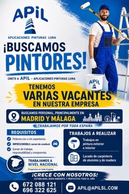 Se busca personal para empresa pintura