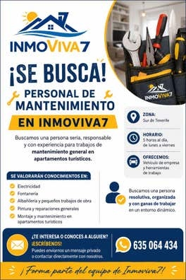 SE BUSCA MANITAS-MANTENIMIENTO