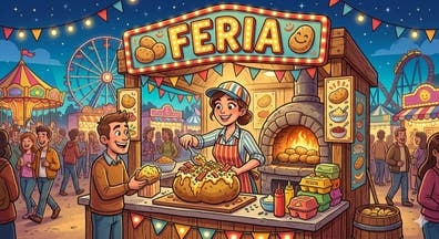 Patatas asadas y kebab - FERIA