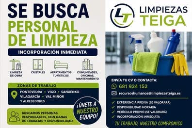 ? LIMPIEZAS TEIGA BUSCA PERSONAL ?