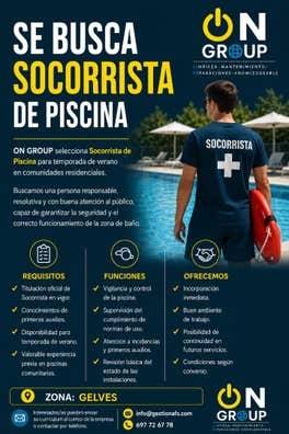 SE BUSCA SOCORRISTA DE PISCINA