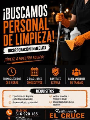 camarer@s, personal limpieza y cociner@s