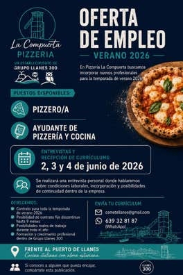 Pizzero o ayudante de pizzero