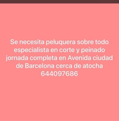 Se necesita peluquera con experiencia