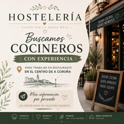 Cocineros para centro de Coruña