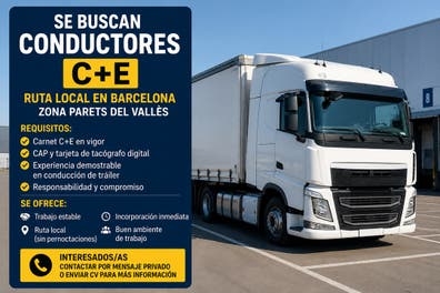 SE BUSCAN CONDUCTORES C+E – RUTA LOCAL E