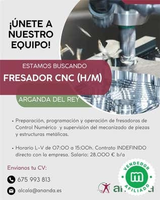 FRESADOR CNC (H/M) ARGANDA DEL REY