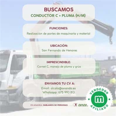 CONDUCTOR C PLUMA-GRUA (H/M)S.FERNANDO H