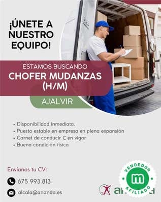 CHOFER MUDANZAS CARNET C (H/M) AJALVIR