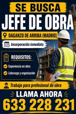 SE BUSCA JEFE DE OBRA - MADRID