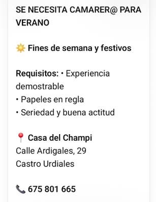 se necesita camarer@