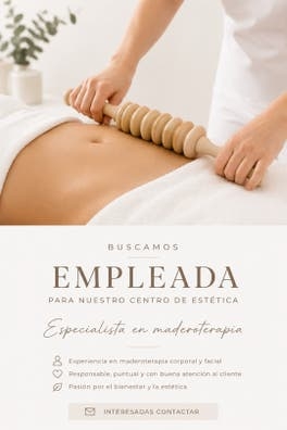 BUSCAMOS ESPECIALISTA EN MADEROTERAPIA