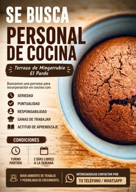 BUSCAMOS COCINER@ CON EXPERIENCIA