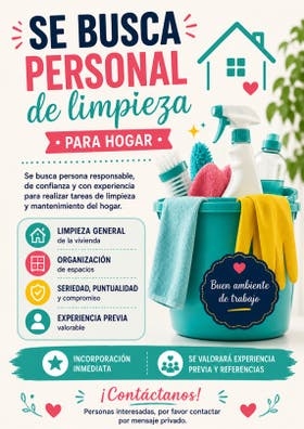 ? SE BUSCA PERSONAL DE LIMPIEZA ?