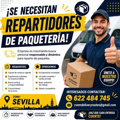 ? ¡SE NECESITAN REPARTIDORES DE PAQUET