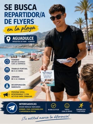 Se busca repartidor de flyers en playa