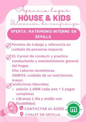 MATRIMONIO INTERNO MAYORES EN SEVILLA