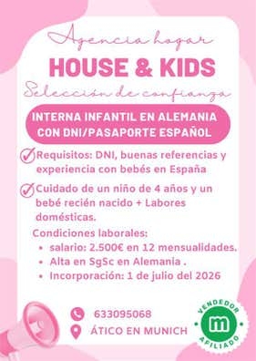 EMPLEADA INTERNA INFANTIL EN ALEMANIA