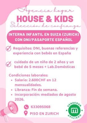 INTERNAS INFANTILES PARA SUIZA