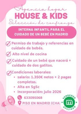 Empleadas Hogar Internas infantiles