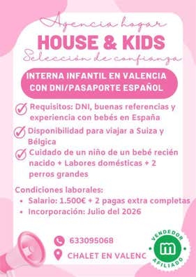 Empleadas Hogar Internas infantiles