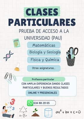 CLASES PARTICULARES SELECTIVIDAD