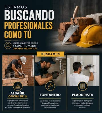 Se necesita Albañil Oficial de 1ª