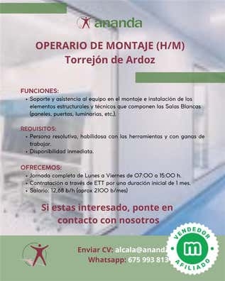 MONTADOR (H/M) TORREJON ARDOZ