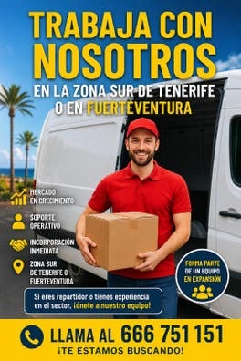 REPARTIDOR/A TENERIFE SUR Y FUERTEVENTUR