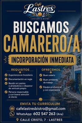 se busca camarero (a)