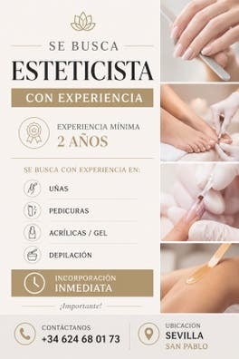Busco Esteticista con EXPERIENCIA