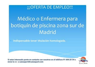 MÉDICO PARA BOTIQUIN DE PISCINA