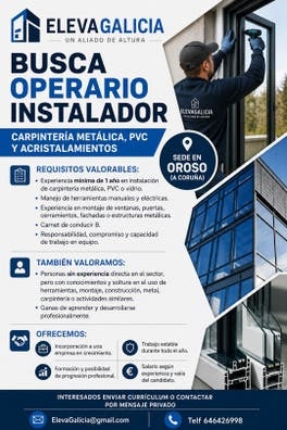 Instalador carpinteria aluminio y pvc