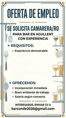 COCINERA Y CAMARERO/A CON EXPERIENCIA