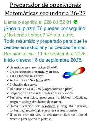 Preparador oposiciones matemáticas