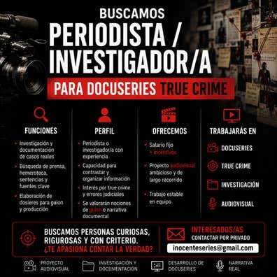 Buscamos Periodista o Guionista