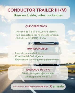 Conductor Tráiler (H/M) LLEIDA
