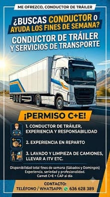 Me ofrezco conductor de camión
