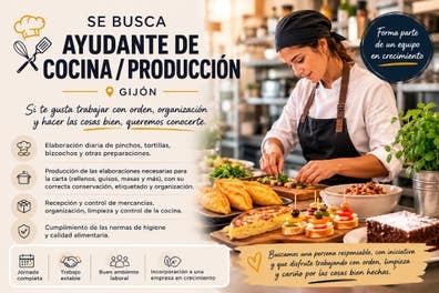 AYUDANTE DE COCINA/PRODUCCION GIJÓN