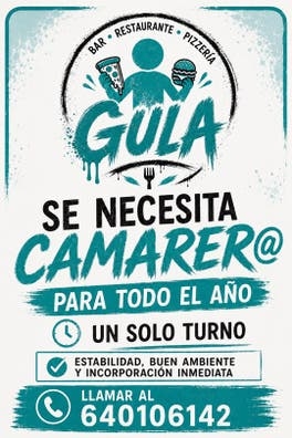 SE NECESITA CAMARER@