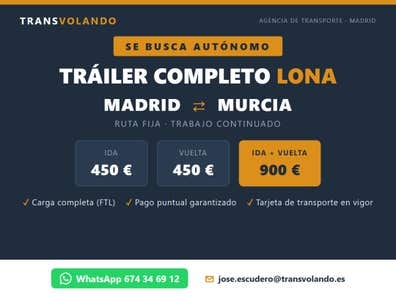 Autónomo tráiler lona ruta Madrid-Murcia