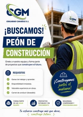 Buscamos peón de construccion