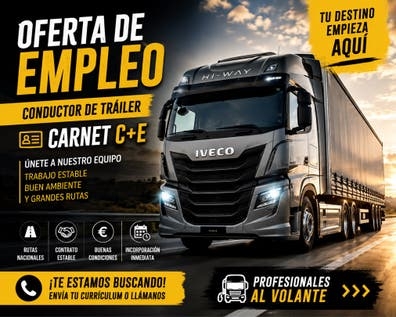 BUSCAMOS CONDUCTOR/A DE TRÁILER C+E