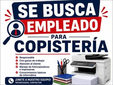 Se busca empleado para copisteria