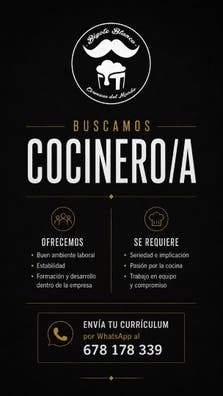 Se busca Cocinero/a – Bigote Blanco