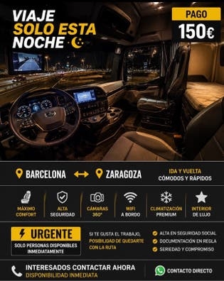? URGENTE – VIAJE SOLO ESTA NOCHE ?