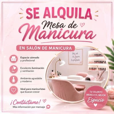 Se alquila mesa de manicura