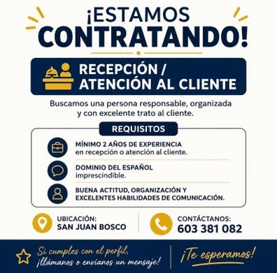 Auxiliar de recepcion