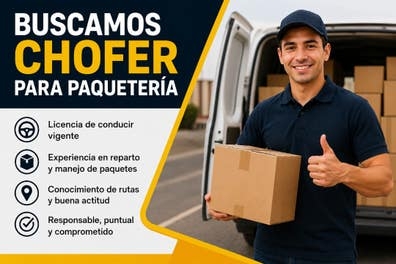 se busca chófer para paqueteria